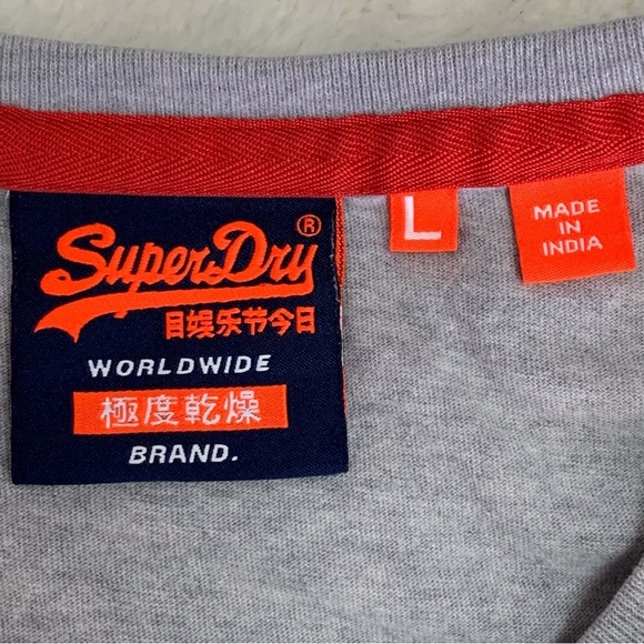 Superdry Men's Classic Grey Crewneck Short Sleeve T-Shirt Size Large - Picture 9 of 14